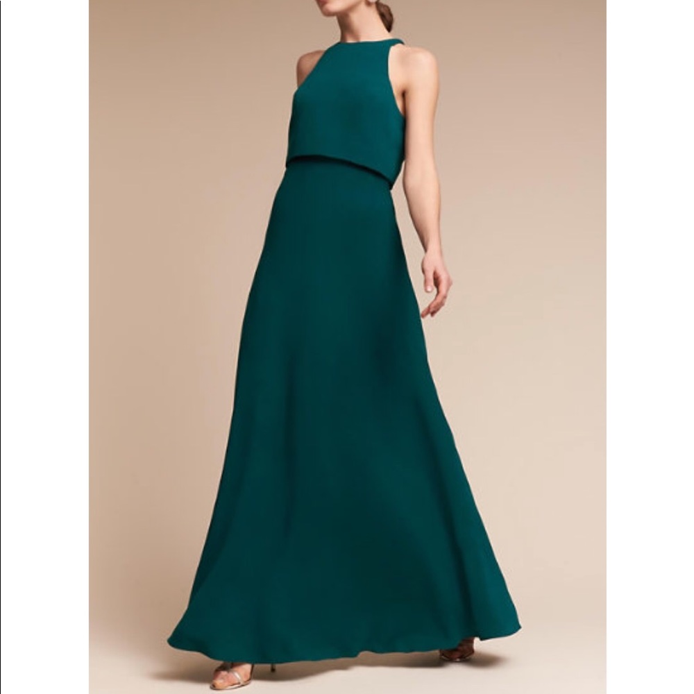 Jill Stuart Iva Crepe Maxi in Peacock